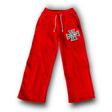 Webbed Cross Sweatpants - Red