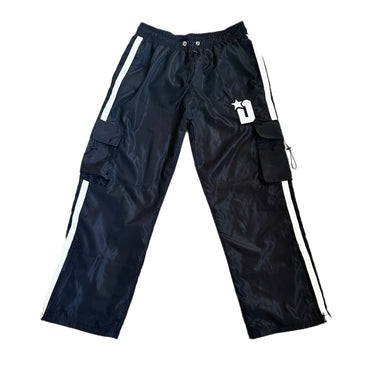 Star Cargo Windbreaker Pants - Black