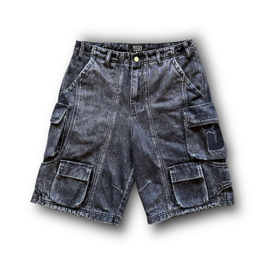 Denim Cargo Shorts - Acid Wash