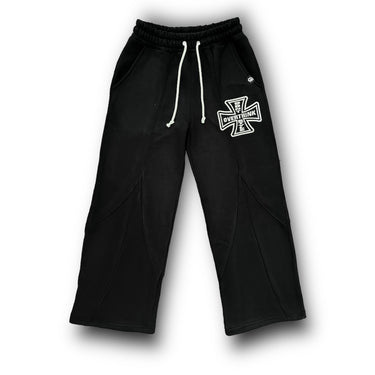 Webbed Cross Sweatpants - Black