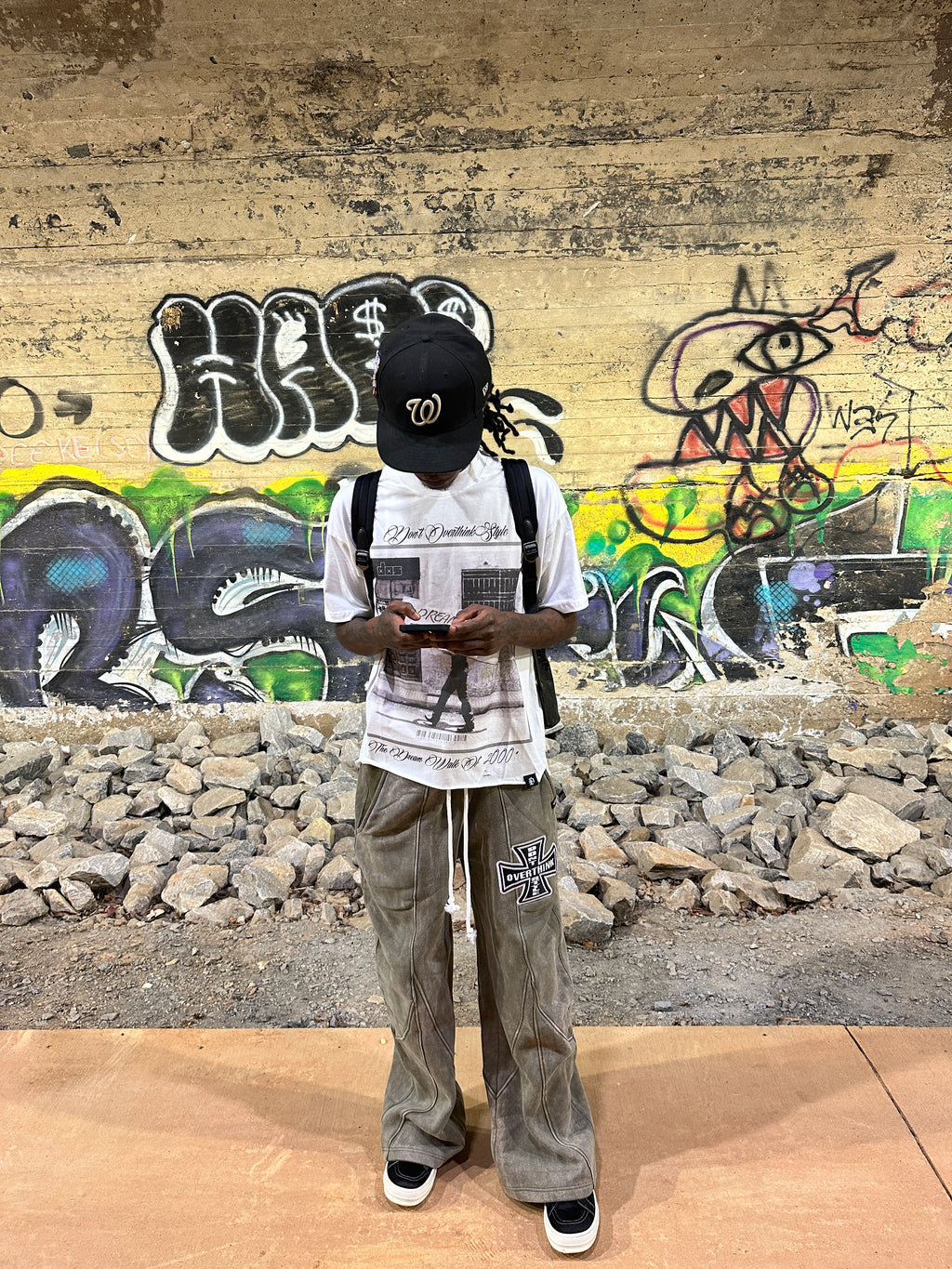 Webbed Cross Sweatpants - Earth Wash