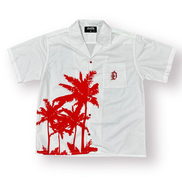 Palm Tree Beach Shirt - White/Red